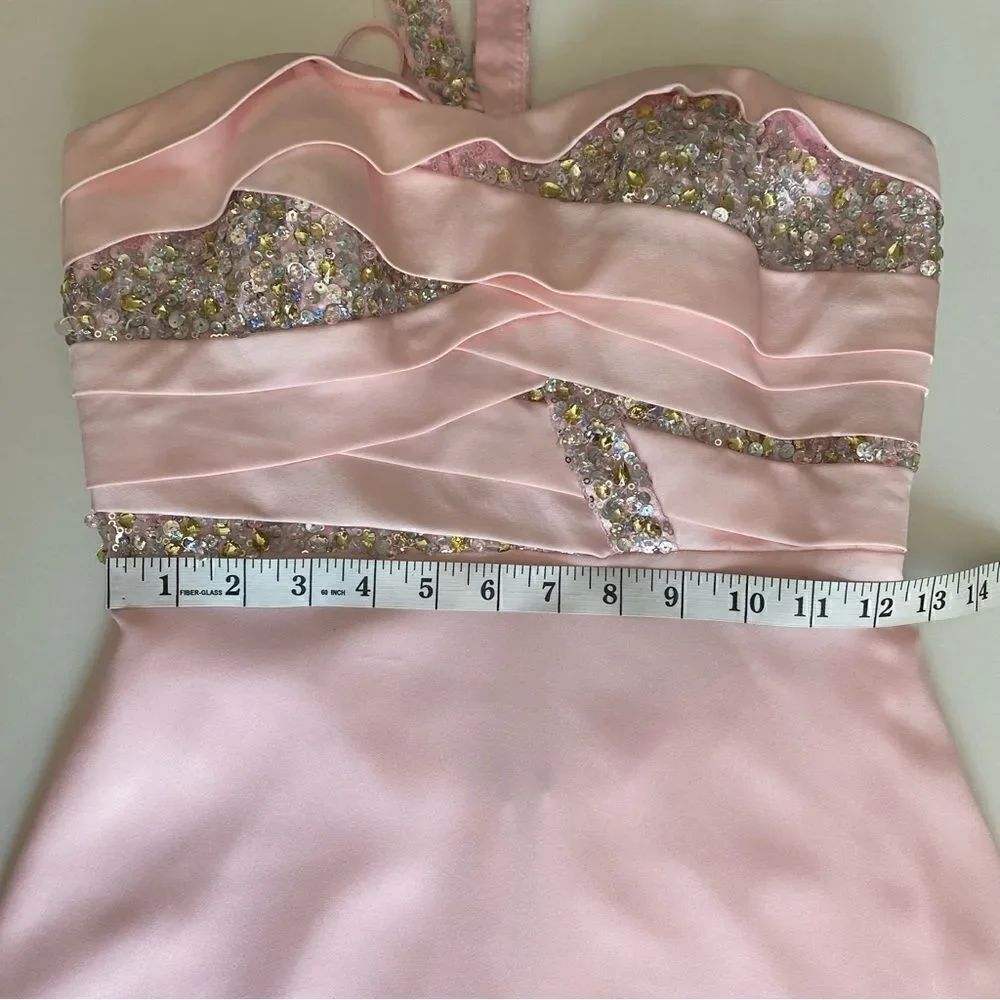Faviana Couture Light Pink One Shoulder Gown Size 4 - Picture 12 of 16